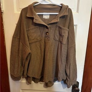 American Eagle Outfitters Taupe Knit Top